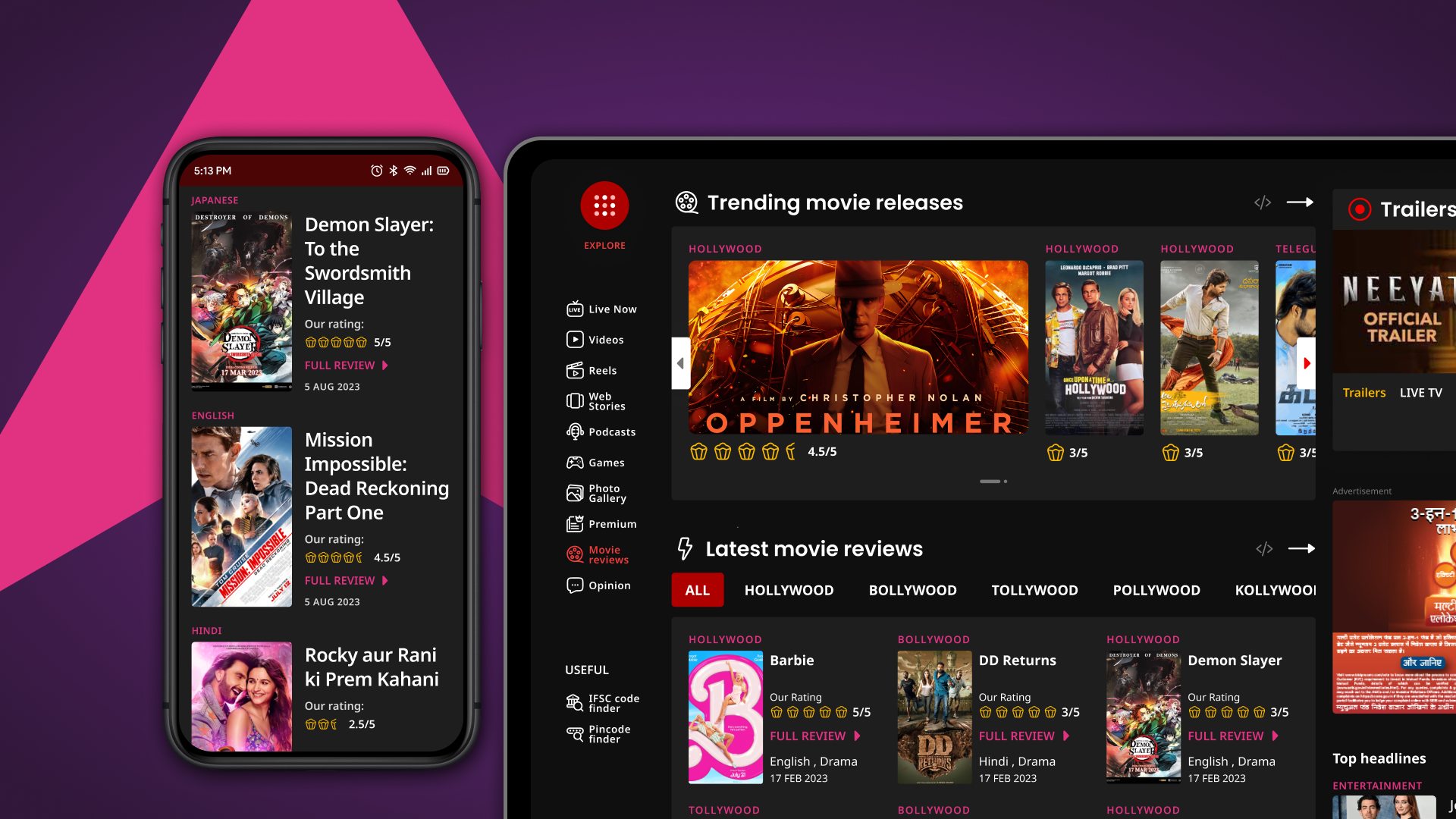 ABP LIVE | Video UX Redesign | 27% longer time, 100M+ minutes watched,
